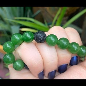 🌸2 for $24🌸 Green Jade Lava Bead Beaded Bracelet